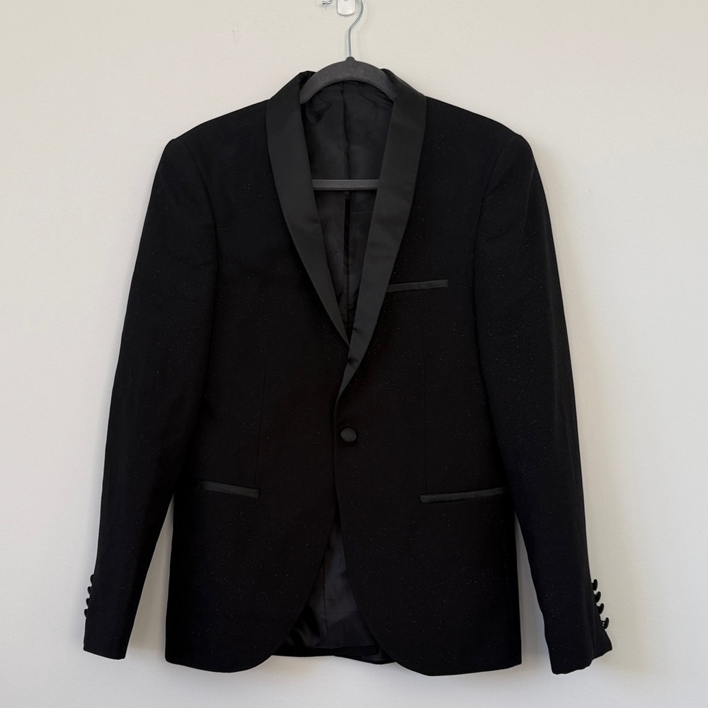 Boohoo Man Black Glitter Men's Blazer